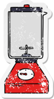 hand- getrokken verontrust sticker tekenfilm tekening van een voedsel blender png