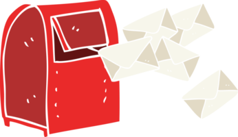 flache farbabbildung des briefkastens png