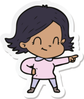 sticker of a cartoon friendly girl png