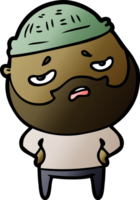 cartoon worried man with beard png