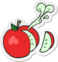 autocollant d'une pomme en tranches de dessin animé png