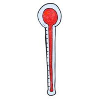 hand- getextureerde tekenfilm thermometer png