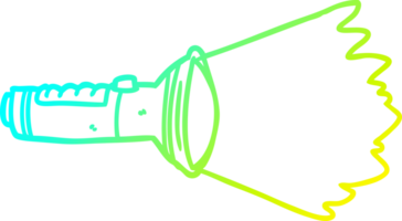 cold gradient line drawing of a electric torch shining png