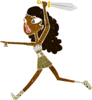 fille de dessin animé avec épée png