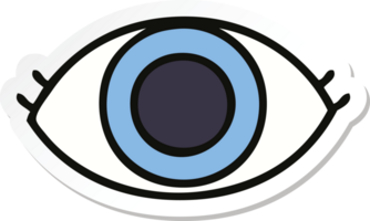 pegatina de un lindo ojo de dibujos animados png