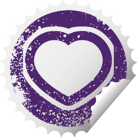 coeur symbole graphique en détresse autocollant illustration icône png