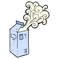 hand drawn comic book style cartoon milk carton exploding png