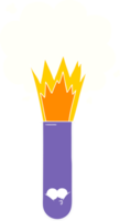 flat color style cartoon exploding chemicals in test tube png