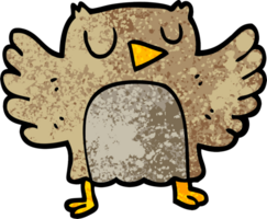 hibou de dessin animé illustration texturée grunge png