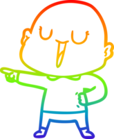 arco iris degradado línea dibujo de un contento dibujos animados calvo hombre png