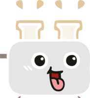 flat color retro cartoon of a of a toaster png