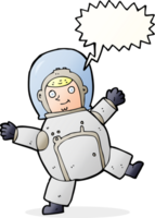 astronaute de dessin animé avec bulle de dialogue png