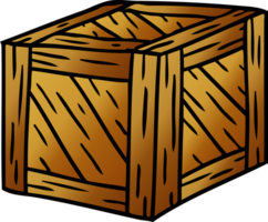 hand drawn gradient cartoon doodle of a wooden crate png