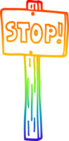 rainbow gradient line drawing of a cartoon traffic signs png