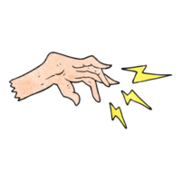 hand textured cartoon hand casting spell png