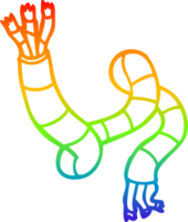 rainbow gradient line drawing of a cartoon tech cable png