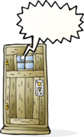 cartoon old wood door with speech bubble png