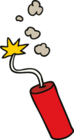 hand drawn cartoon doodle of a lit dynamite stick png