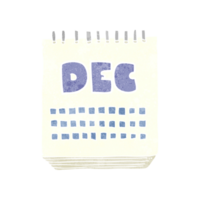 main rétro dessin animé calendrier montrant mois de décembre png