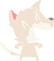 laughing fox flat color style cartoon png