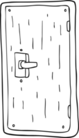 hand drawn black and white cartoon door png