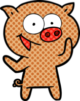 cheerful pig cartoon png