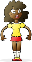 chica guapa de dibujos animados con expresión sorprendida png