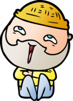 cartoon happy bearded man png