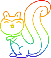 arco Iris gradiente linha desenhando do uma desenho animado feliz esquilo png