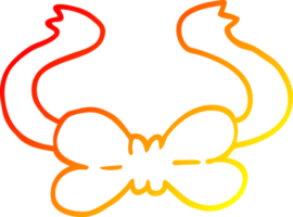 warm gradient line drawing of a cartoon bow tie png