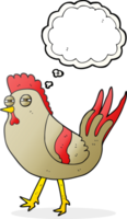 hand drawn thought bubble cartoon chicken png