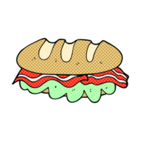 main tiré dessin animé énorme sandwich png