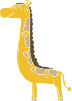 cartoon giraf in effen kleurstijl png