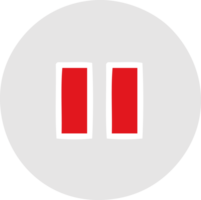 flat color retro cartoon of a pause button png