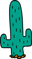hand- getrokken tekenfilm tekening van een cactus png