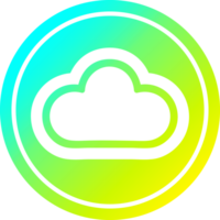 clima nube circular icono con frio degradado terminar png