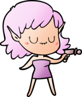 heureux, dessin animé, elfe, girl png