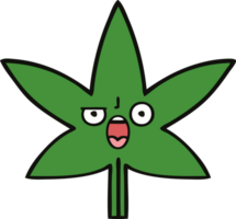 linda dibujos animados de un marijuana hoja png