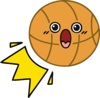 schattig tekenfilm van een basketbal png