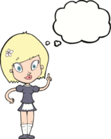 cartoon pretty maid with thought bubble png