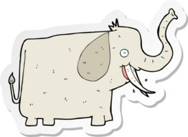 sticker of a cartoon happy elephant png