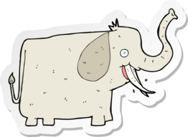 pegatina de un elefante feliz de dibujos animados png