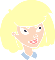 Cartoon-Doodle-Gesicht eines Mädchens png