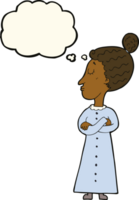 cartoon strict victorian teacher with thought bubble png