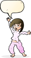 cartoon frightened woman with speech bubble png