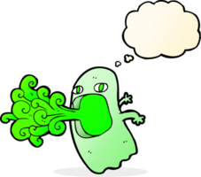 funny cartoon ghost with thought bubble png