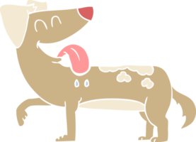 flat color illustration of panting dog png