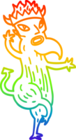 rainbow gradient line drawing of a cartoon devil png