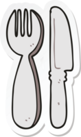 sticker of a cartoon knife and fork png