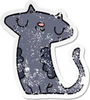 distressed sticker of a cartoon cat png